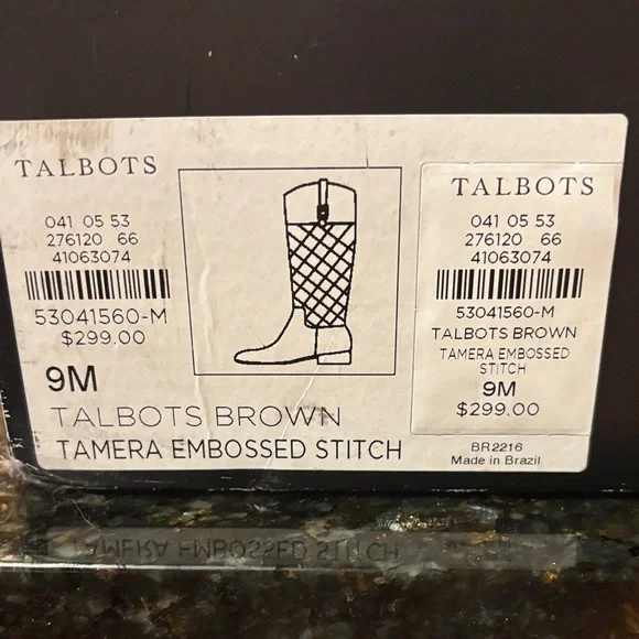 Elegant Talbots Brown Quilted Knee-High Boots NEW with Box - Picture 5 of 5